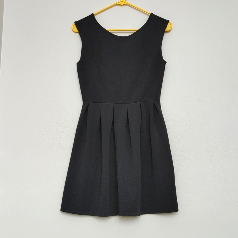 Vintage Little Black Flare Dress with Gold Specks